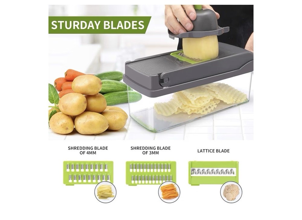 Multi Functional Vegetable Chopper Slicer Dicer with Dicing Shredding Blades