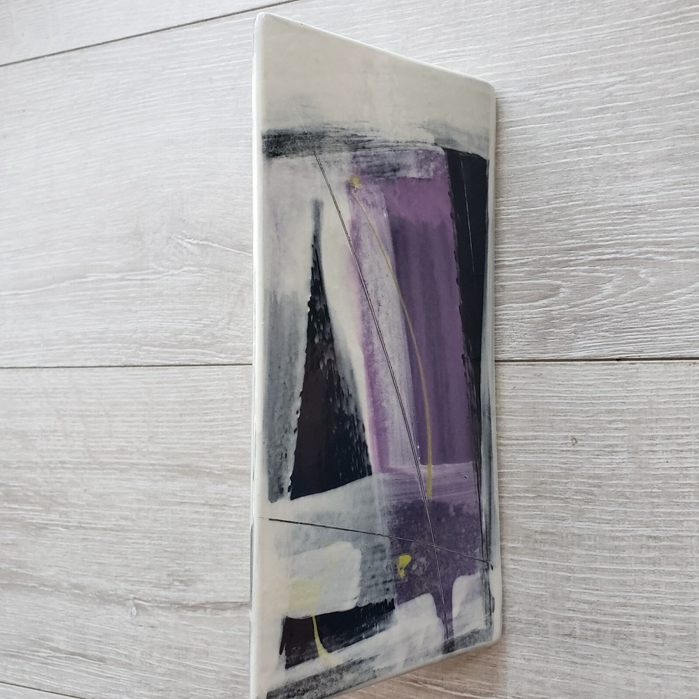 Abstract Art Vase Porcelain Triangular Signed Studio Piece