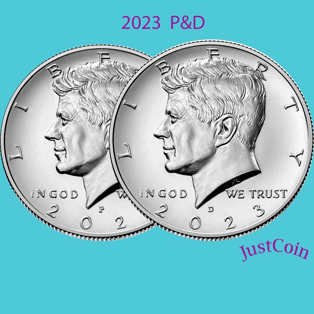 2023 P&D KENNEDY HALF DOLLAR SET CLAD TWO COINS SET UNCIRCULATED