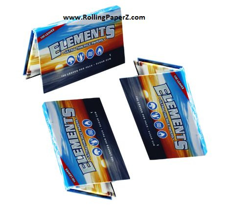 SEALED BOX SINGLE WIDE ELEMENTS Rice Cigarette Rolling Papers 25 PACKS/100 EACH
