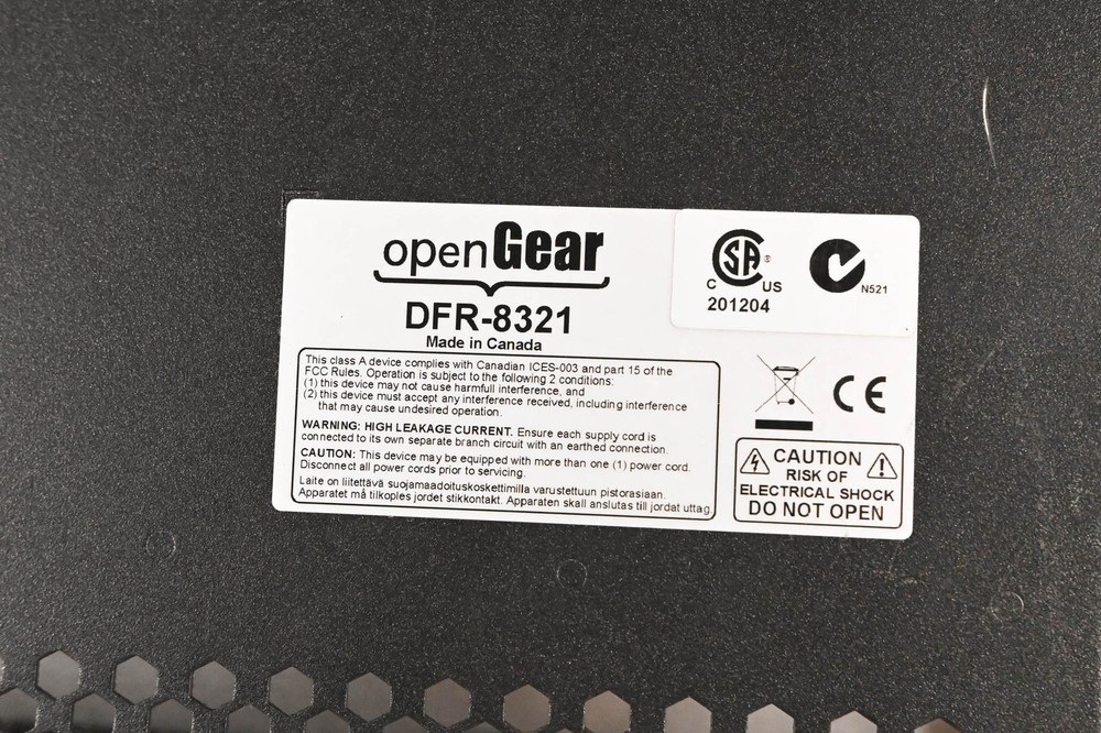 OpenGear DFR-8321 2RU Modular Frame CG01UM5