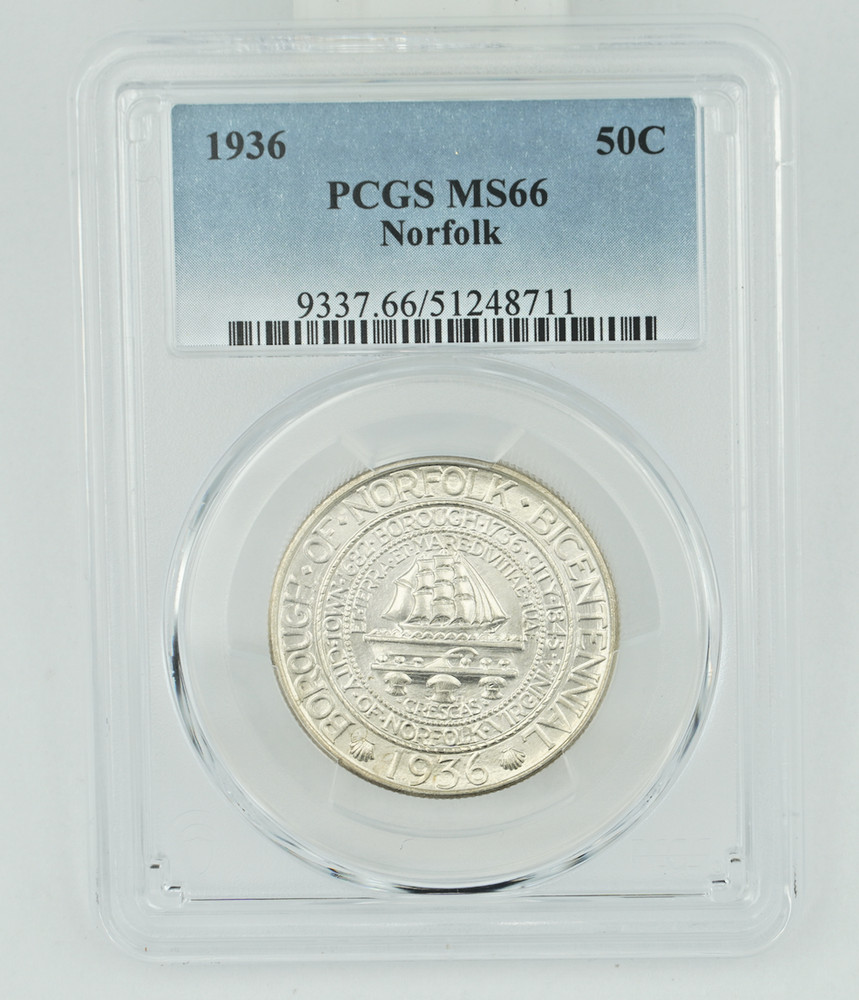 1936 PCGS MS66 Norfolk Commemorative Half Dollar