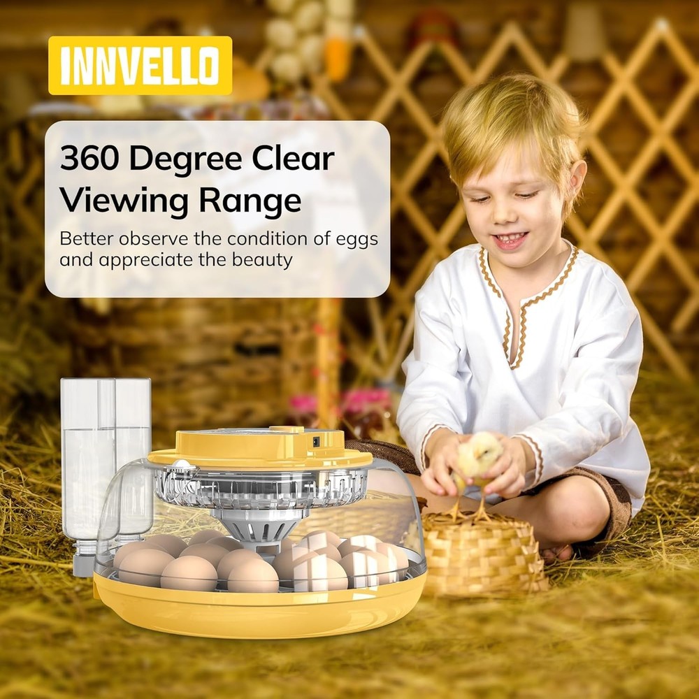 18 Egg Incubator with Automatic Egg Turning and Humidity Control, Chicken Inc...