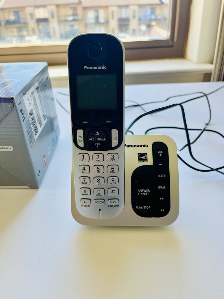 Panasonic cordless phone system with 2 handsets and answering machine.