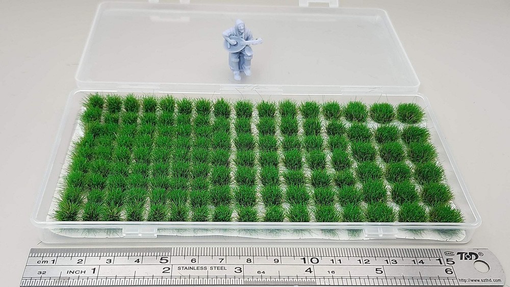 JHT - Summer Green Model Grass Clusters - Self Adhesive Grass Tufts - 8mm height