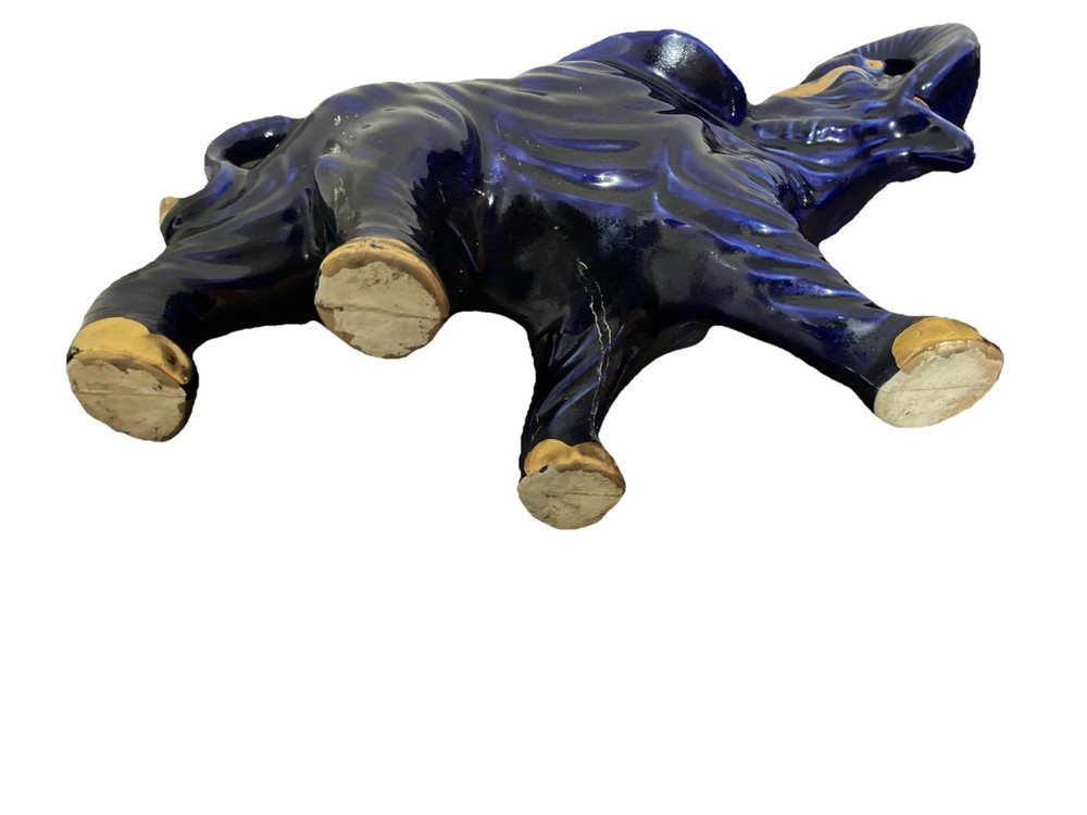 MCM Elephant Planter Cobalt Blue Gold