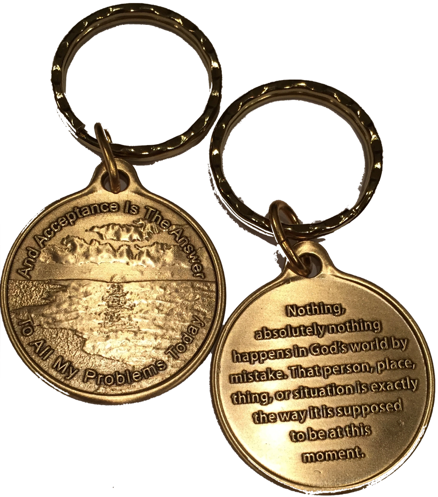 Acceptance Is The Answer Beach Sunrise Bronze AA Keychain 449 417