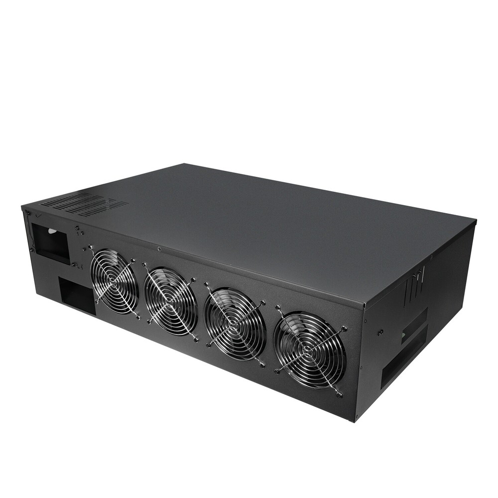 Mining rig Frames with 4/8 High Airflow Fans, Max 8 GPUs Mining Rig Case for ETH