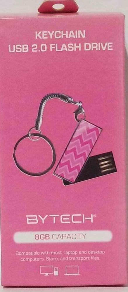 Bytech 8GB Capacity Keychain USB 2.0 Flash Drive (Peg G-9)