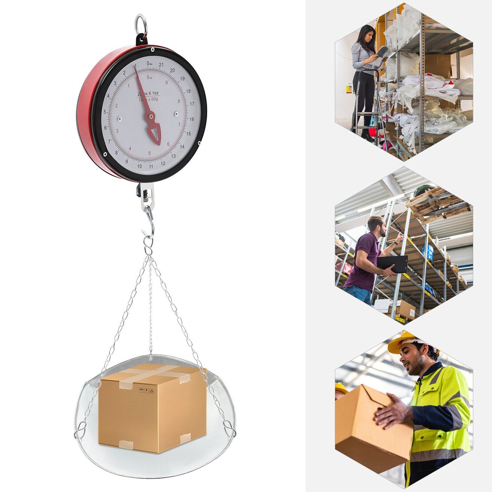22LBS Double-Sided Hanging Scale with Scoop, Durable & Easy to Read