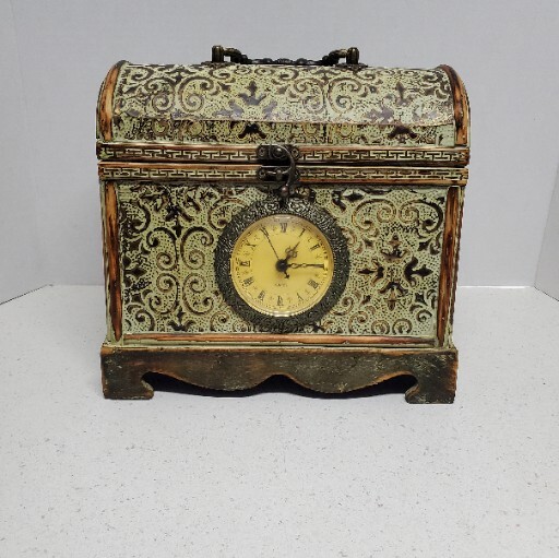 Decorative MARKET BAZAAR Storage Box Mantle Clock