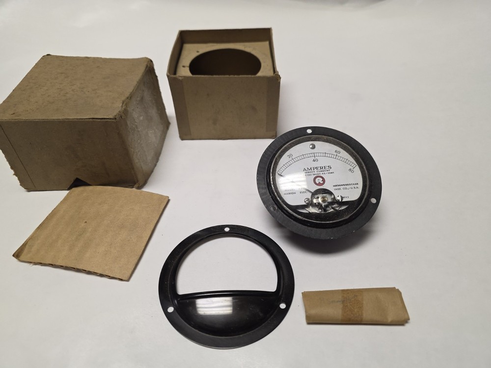 Vintage Marion Elec. Model HS3 D.C.  80 Amperes Panel Meter MR36W080DCCAAR