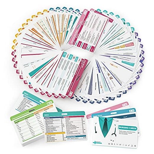 96 Nursing Badge Reference Cards, Nursing School Essentials Set- Lab Values,