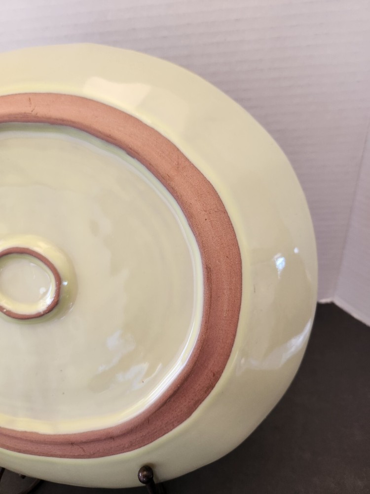 Lovely Green Handmade Pottery Clay Platter 11"