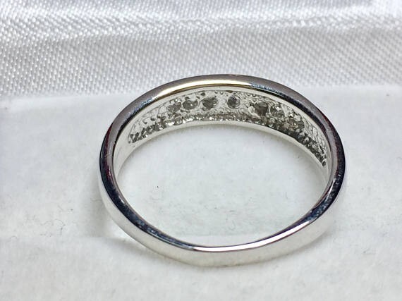 0.35 Ct Simulated Diamond Engagement Eternity Band 14K Solid White Gold Size 5