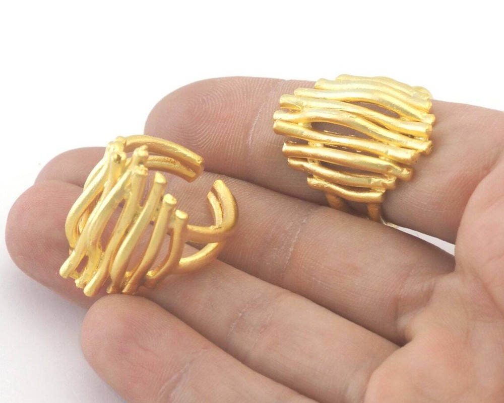 Branches Adjustable Gold Plated Plated Brass 28mm (19mm 9US inner size) 3353
