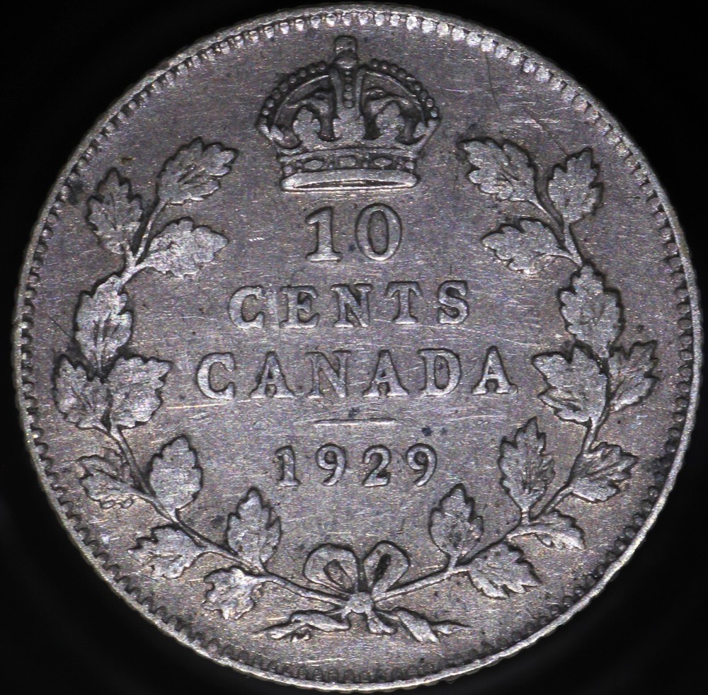 1929 Canada 10c AU / Silver