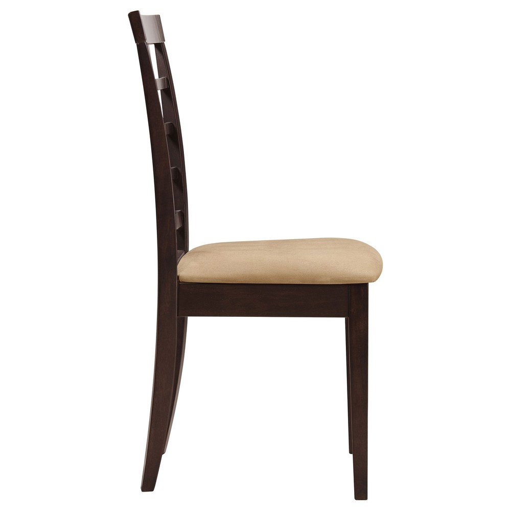 Cappuccino and Beige Lattice Back Side Chair