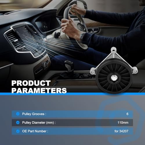 A/C Compressor Bypass Pulley 34207 Durable Replacement for Smooth AC