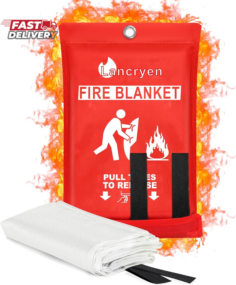 Lancryen Emergency Fire Blanket, Fire Extinguisher Blanket, Fire Suppression Fab