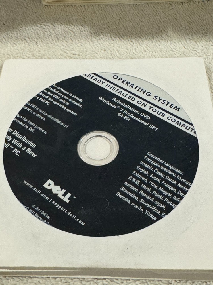 Dell Reinstallation DVD Win 7 Pro SP1 64bit - SEALED!!!