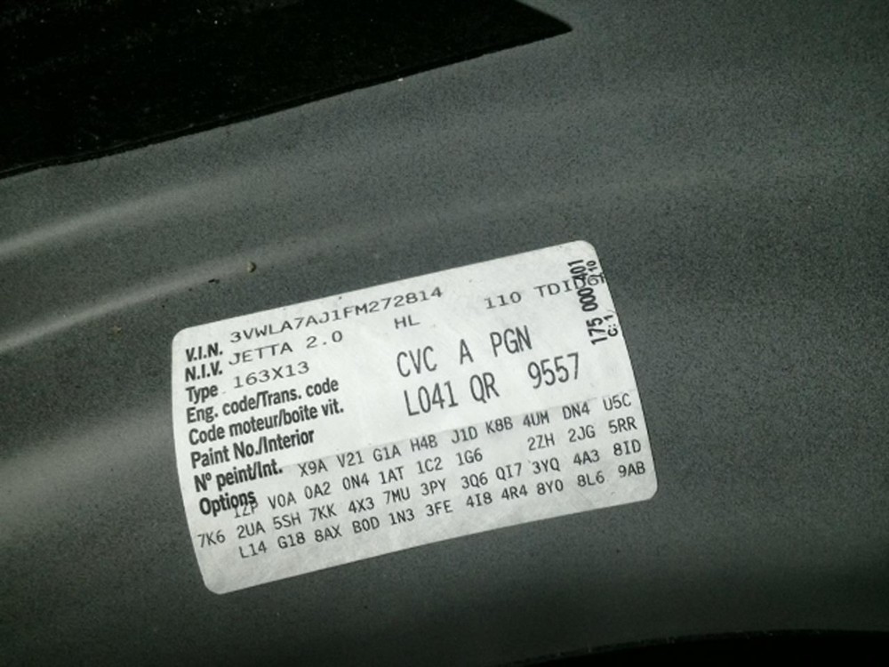 JETTA 2015 Antenna 104810889