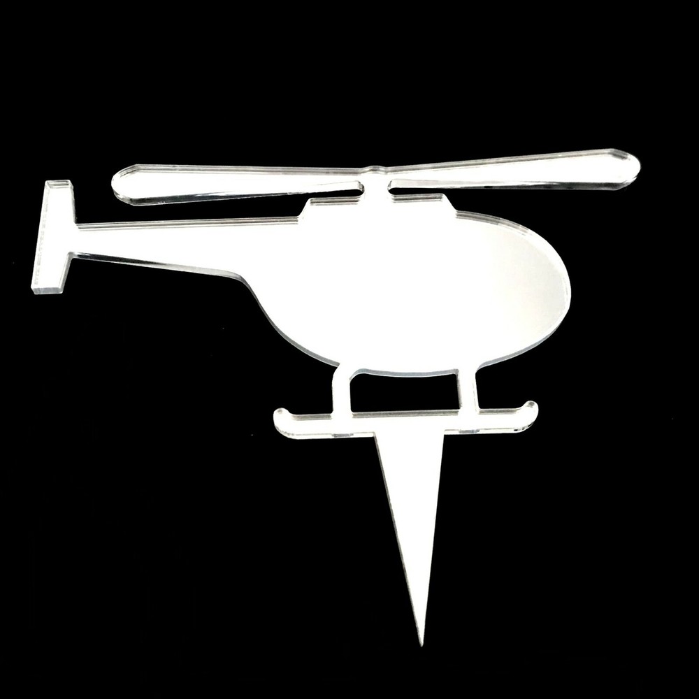 Helicopter Cake & Cupcake Toppers, Many Colours & Sizes, Plain or Engraved