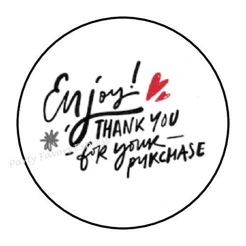 ENJOY! THANK YOU FOR YOUR PURCHASE ENVELOPE SEALS LABELS STICKERS