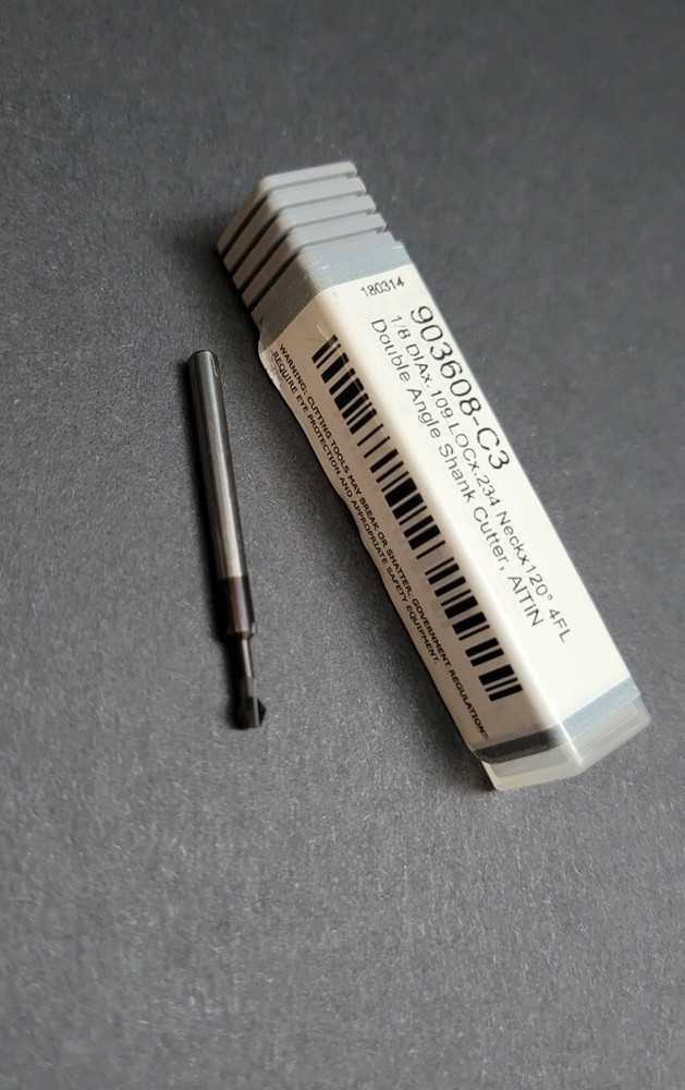 Harvey Tool 120° Carbide Double Angle ⅛" Cutter 989401-C3 End Mill Machinist