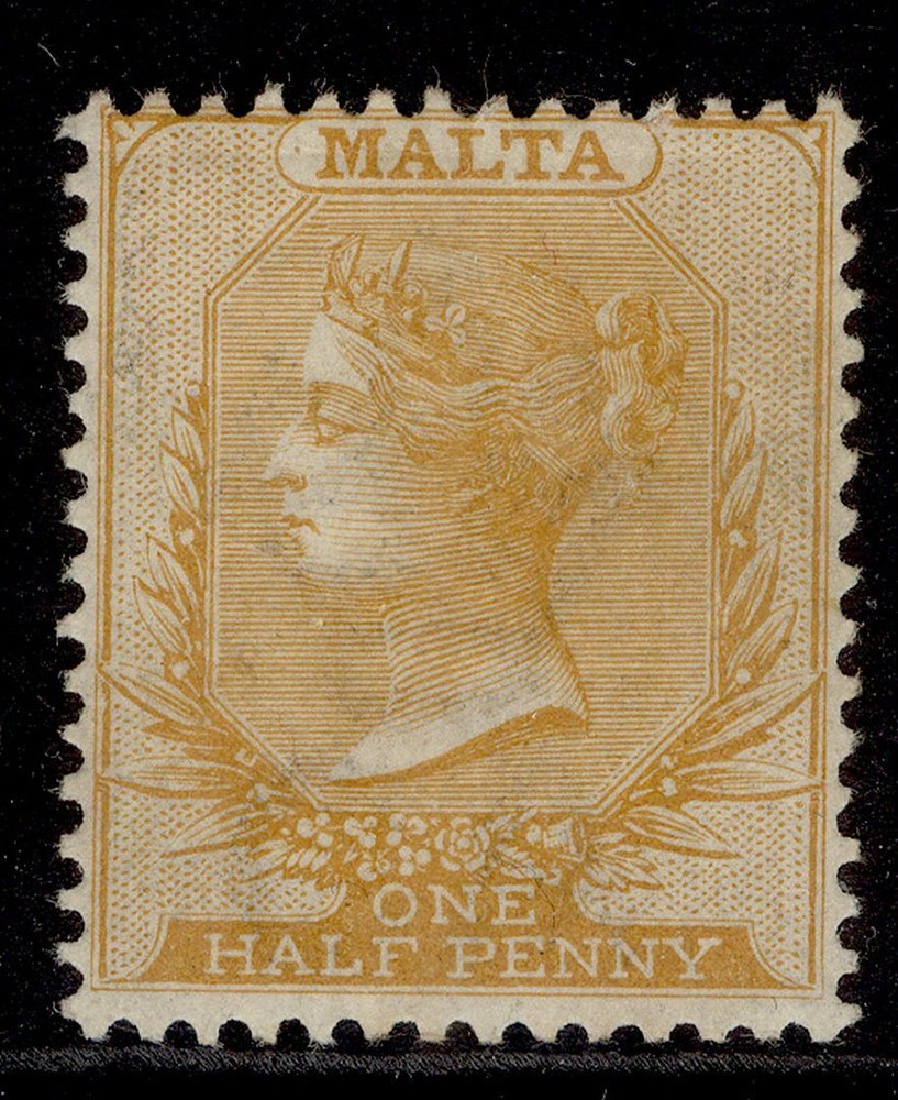 MALTA QV SG18, ½d orange-yellow, M MINT. Cat £40. PERF 14 wmk CA