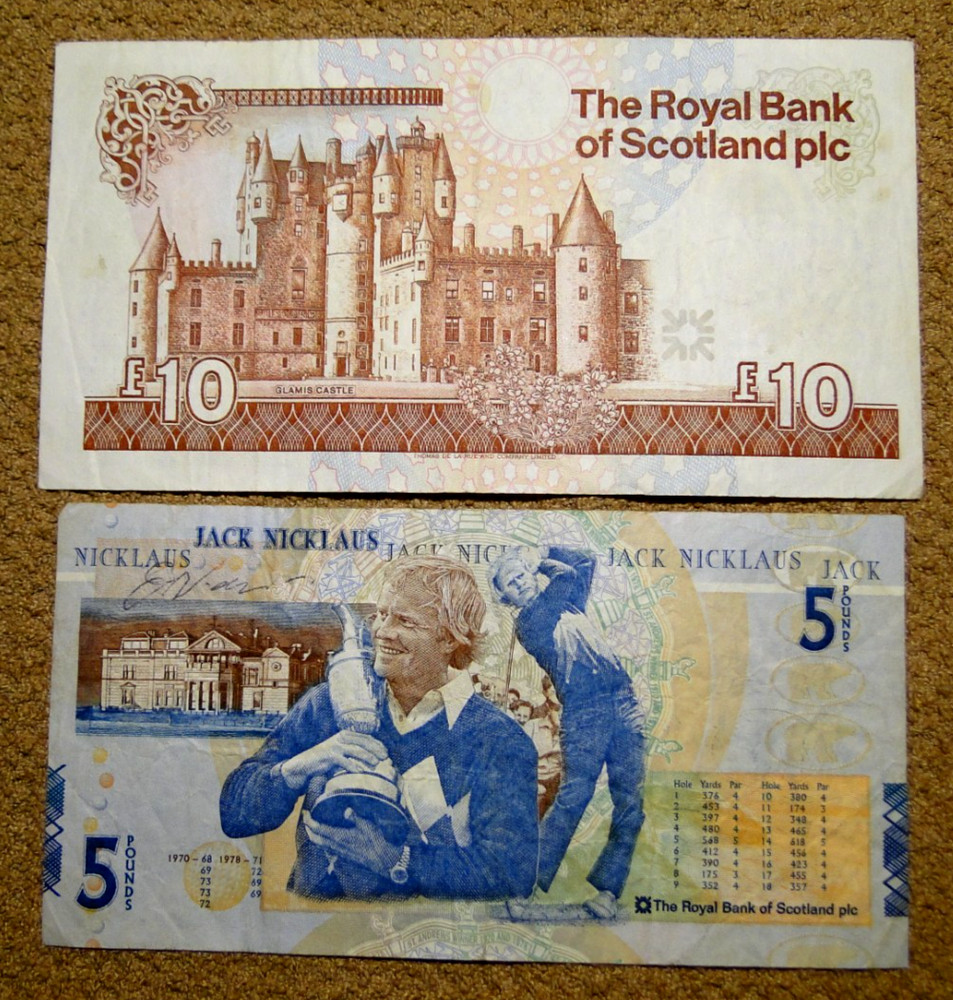 SCOTLAND 10 DIFFERENT BANKNOTES 1967-2005 1-20 POUNDS