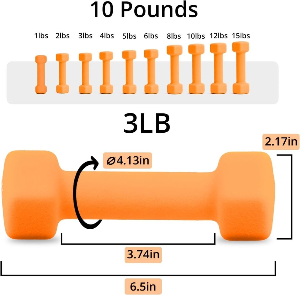 Compact 03lb Dumbbells Pair for Hand Training