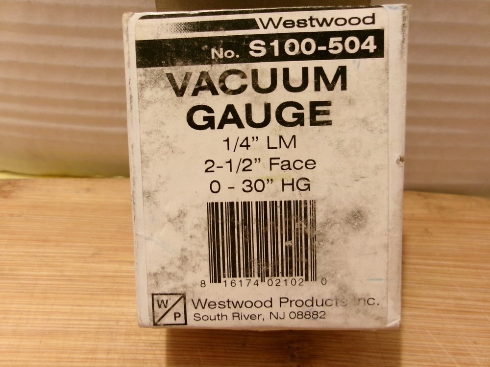Westwood Vacuum Gauge 1/4" NOS