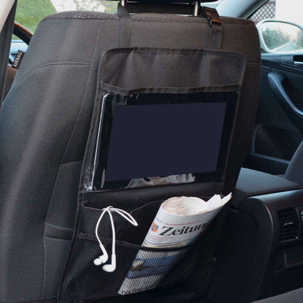 Children Car Seatback Organizer Hanging Pouch With Elastic Strap For Auto