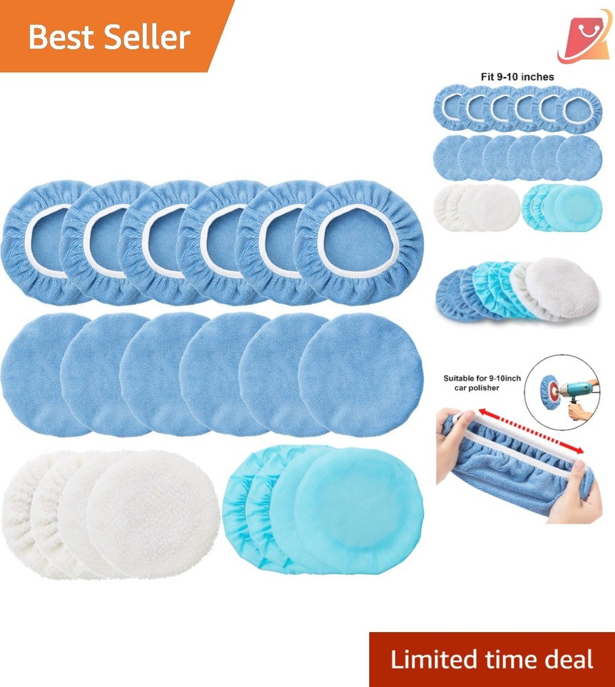 20 Pieces Microfiber Wool Buffer Pads for Car Polisher and Wax Removal