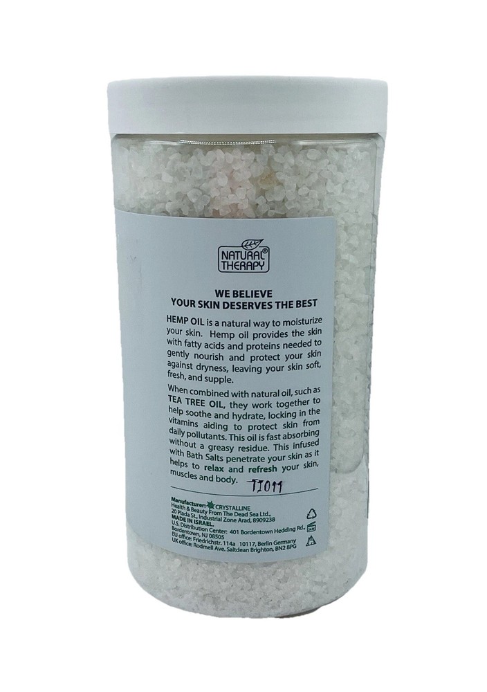 NATURAL THERAPY HEMP & TEA TREE BATH SALTS 37 OZ RELAXING & REFRESHING