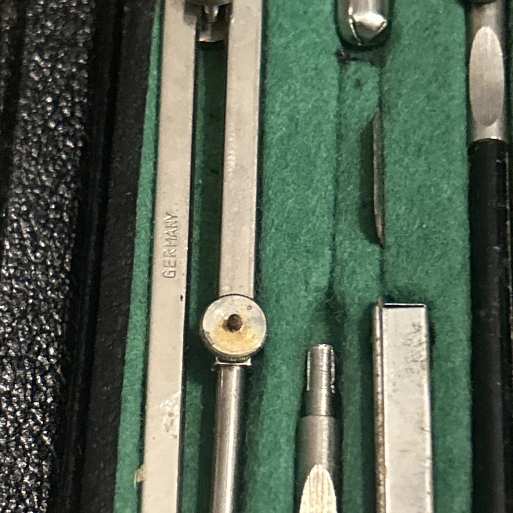 Vintage Geometry Drafting Compass Set Made in Germany No 2115 Case