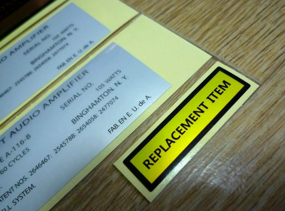 McINTOSH MC30 AMPLIFIER SIDE DECAL LABEL Type-B - Serial number type - New repro