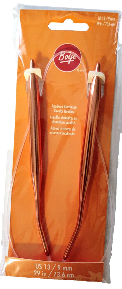 Boye Anodized Aluminum Circular Knitting Needles 29" Size 13