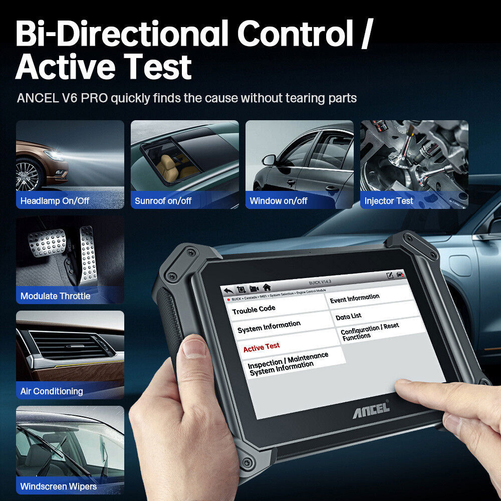 Ancel V6 PRO+ Bi directional Diagnostic Scanner Car OBD2 Scan Tool Active Test