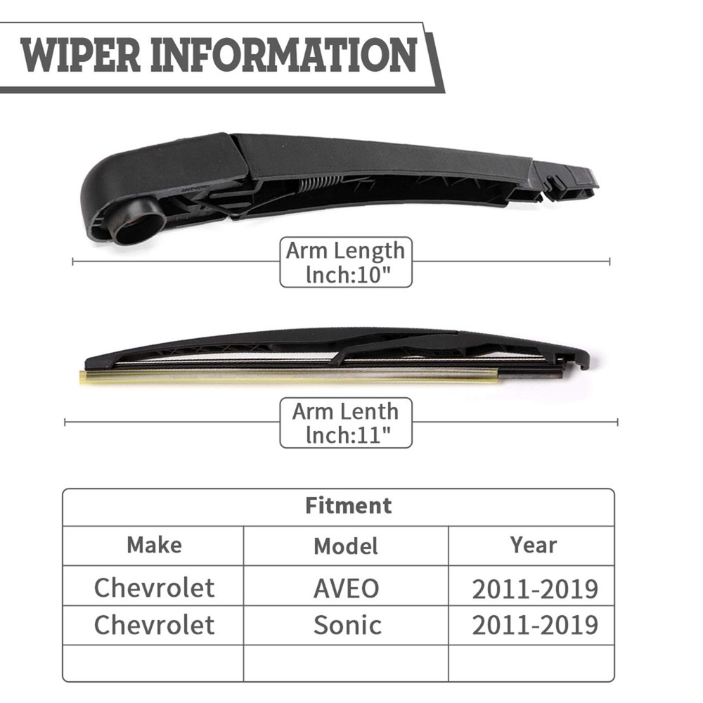 Rear Wiper Arm Blade Nut Set for Chevrolet AVEO 2011-2021,hatchback,Back Wind...