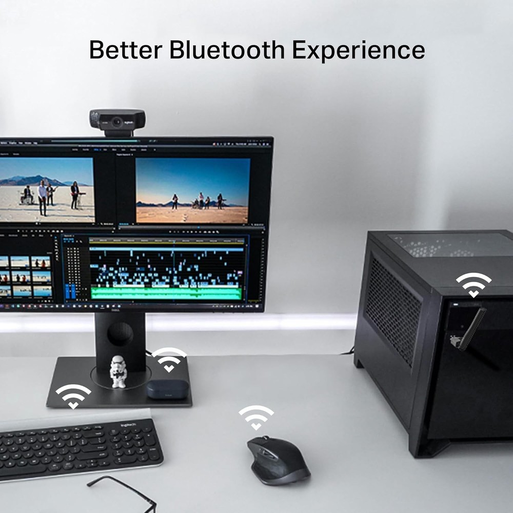 Bluetooth 5.3 USB Adapter - Long Range Receiver with Adjustable Antenna for PC