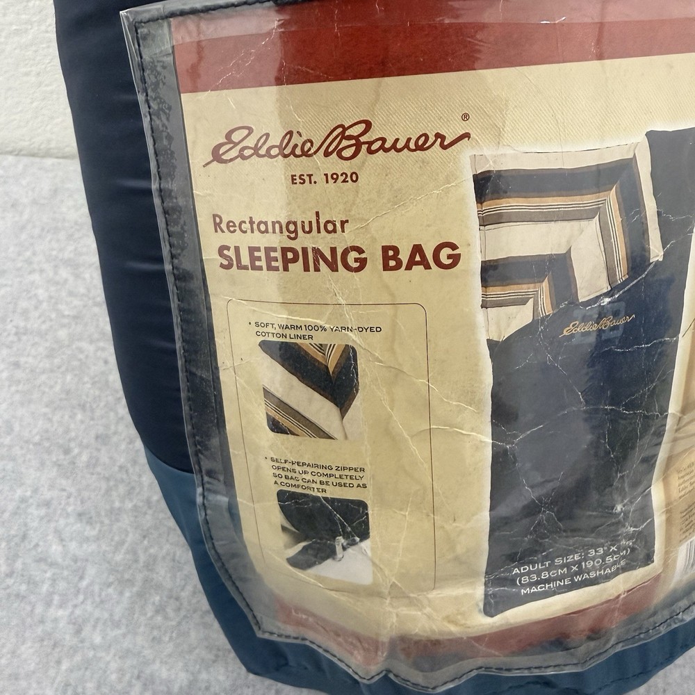 Eddie Bauer Rectangular Sleeping Bag 40°F Non-Allergenic 33"x 75" Blue