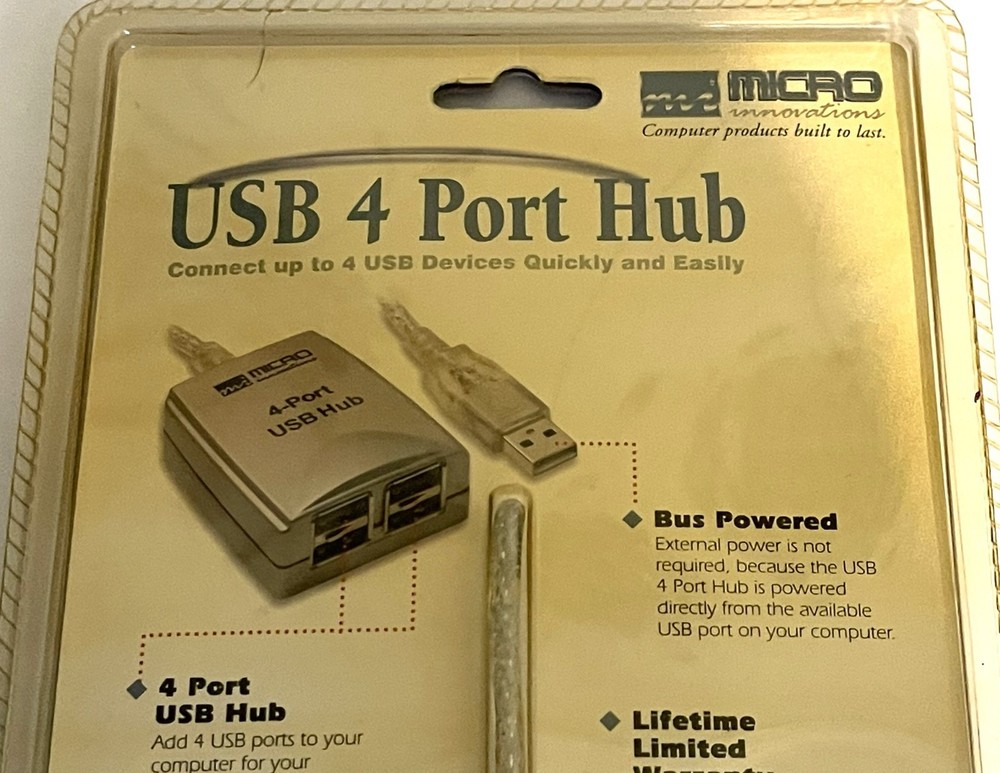 4-Ports External Hub Grey - Micro Innovations Micro Mobile (USB204N)