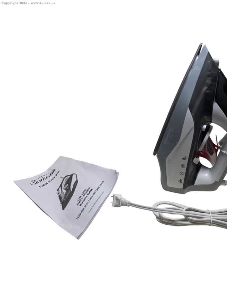 Sunbeam 1500W Steam Iron, White/Grey