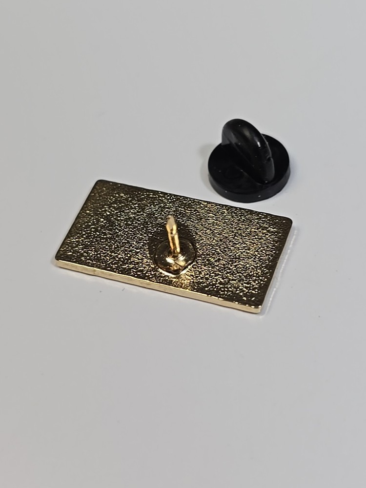 Live Red Lapel Pin White Letters Red Background