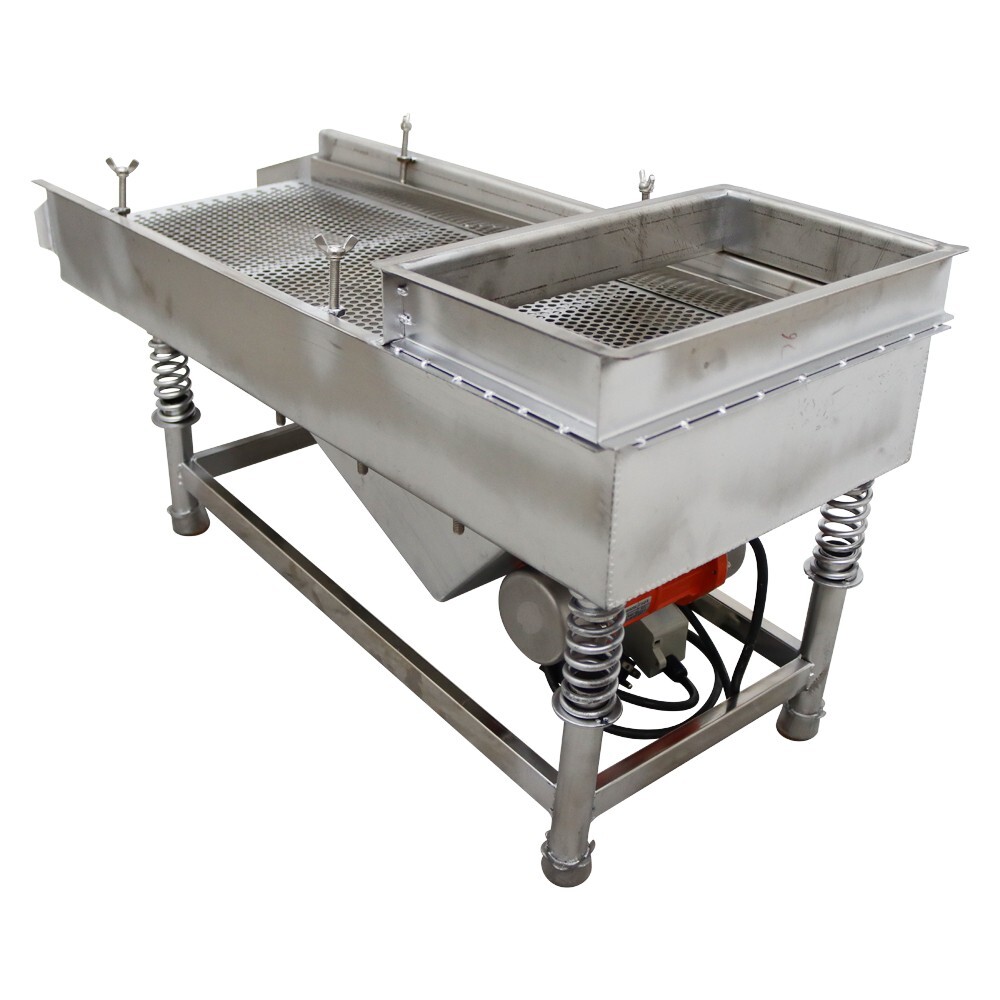 Single Layer Stainless Steel Electric Linear Vibrating Screen Sifter 8mm Screen