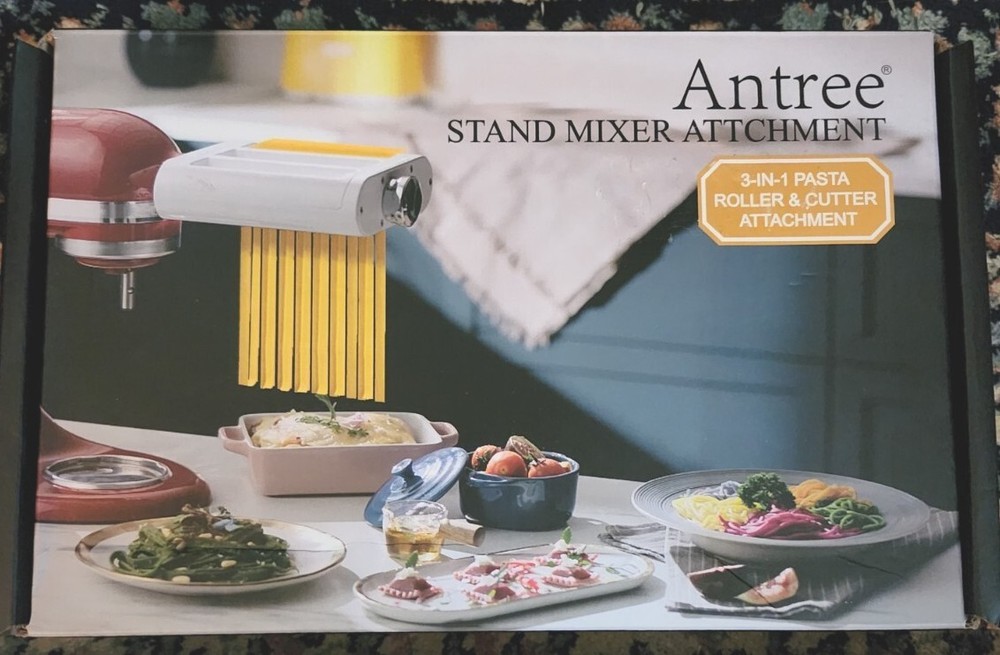 ANTREE Pasta Maker Attachment for KitchenAid Stand Mixers with Pasta Drying Rack