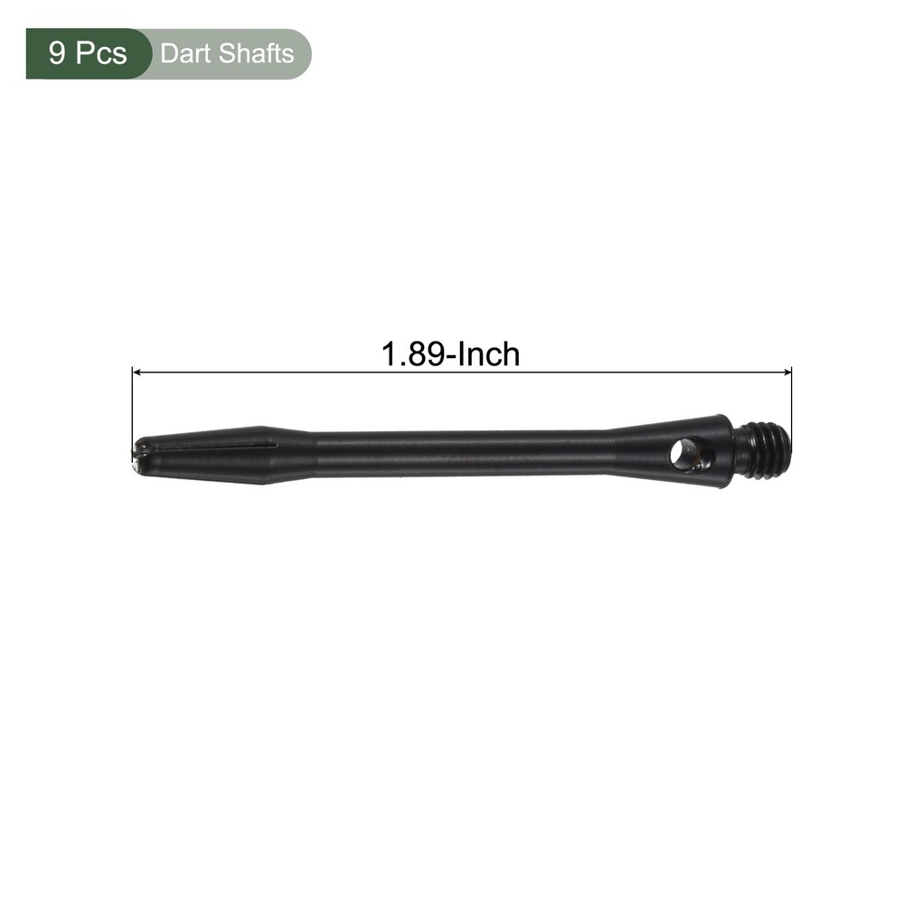 9 Pcs Dart Shafts,Replacement Dart Accessories (Black, 48mm)