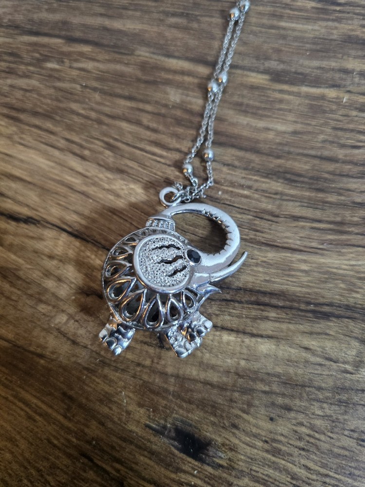 filigree elephant locket necklace